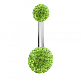 Piercing nombril double Cristal couleur Vert