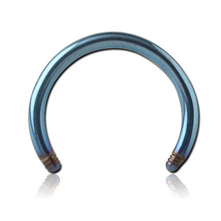 Barre de piercing fer à cheval acier chirurgical bleu diamètre 1,2mm