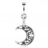 Piercing nombril lune arabesque