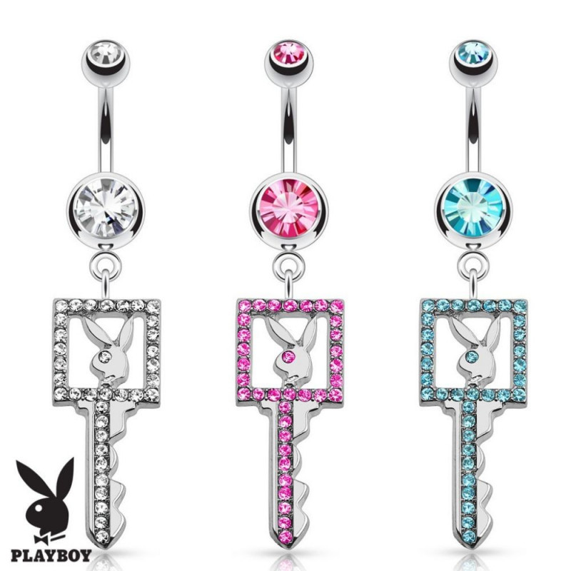 Piercing nombril Playboy cléf strass