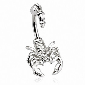 Piercing nombril en acier chirurgical motif Scorpion double