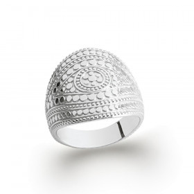 Bague ethnique argent rhodié