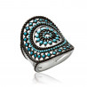 Bague argent rhodié pierre turquoise