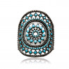 Bague argent rhodié pierre turquoise pour femme