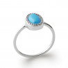 Bague femme en argent sertie d'une Turquoise ovale