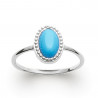 Bague fine femme en argent sertie d'une Turquoise ovale