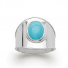 Bague Ethnique pour femme argent 925 rhodié turquoise