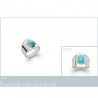 belle Bague Ethnique pour femme argent 925 rhodié turquoise