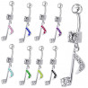 Piercing nombril note de musique argent