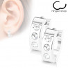 Boucles d'oreille anneau acier chirurgical strass