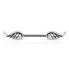Piercing pour téton en acier chirurgical motif aile d'ange acier