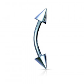 Micro banane spike anodisé titane couleur bleu ciel