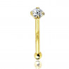 Stud nez or jaune 14k crital 1,5mm