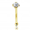 Stud nez or jaune 14k cristal 2mm