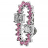 Piercing nombril inversé boucle argent et cristaux couleur rose