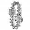 Piercing nombril inversé boucle argent et cristaux couleur blanc diamant