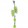 Bijoux nombril argent pendant cristaux couleur vert