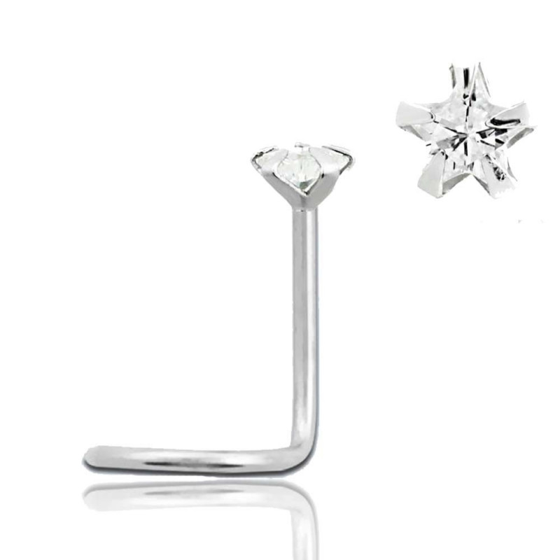 Piercing nez étoile or blanc 14 carat