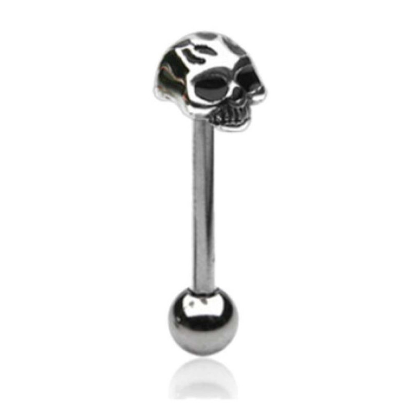 Piercing langue skull couleur noir