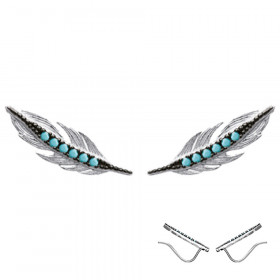 Boucles d'oreilles Plume en Argent 925