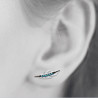 belle Boucles d'oreilles motif Plume en Argent 925 Rhodié pour femme