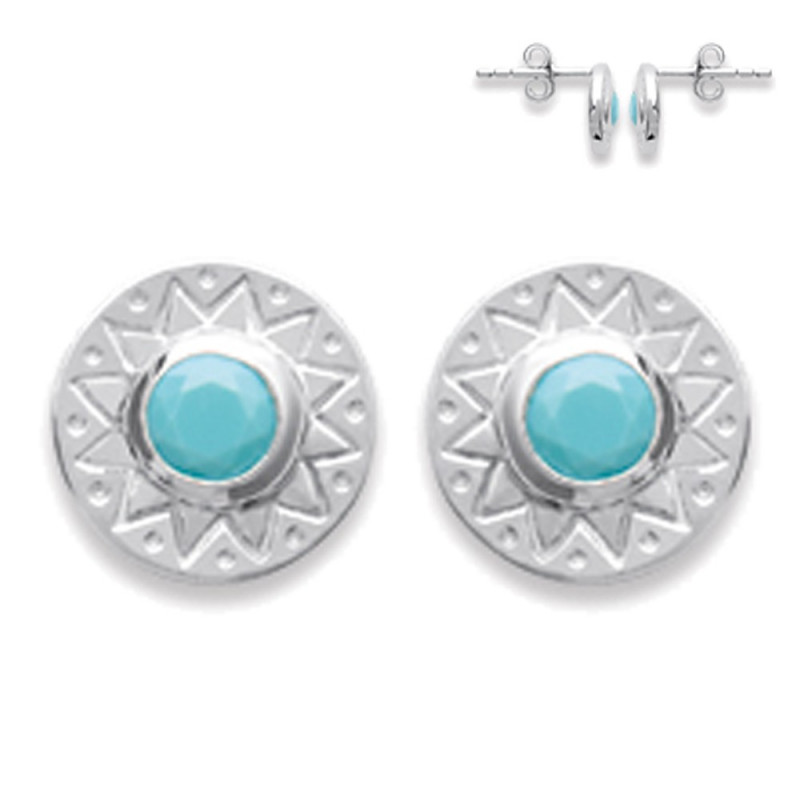 Boucles d'oreilles en Argent avec perle turquoise