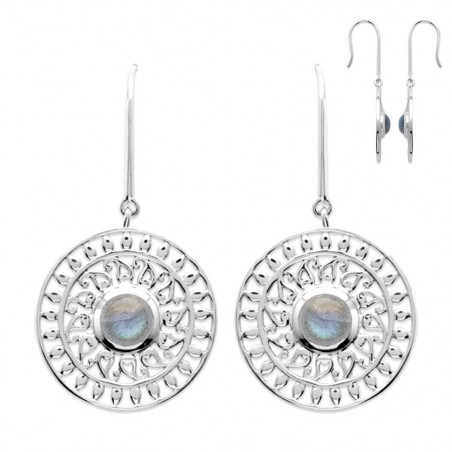 Paire de Boucles d'oreilles rondes pour femme en Argent 925