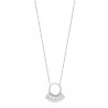 Collier femme fin en Argent 925 avec pendentif rond et pampilles 45cm