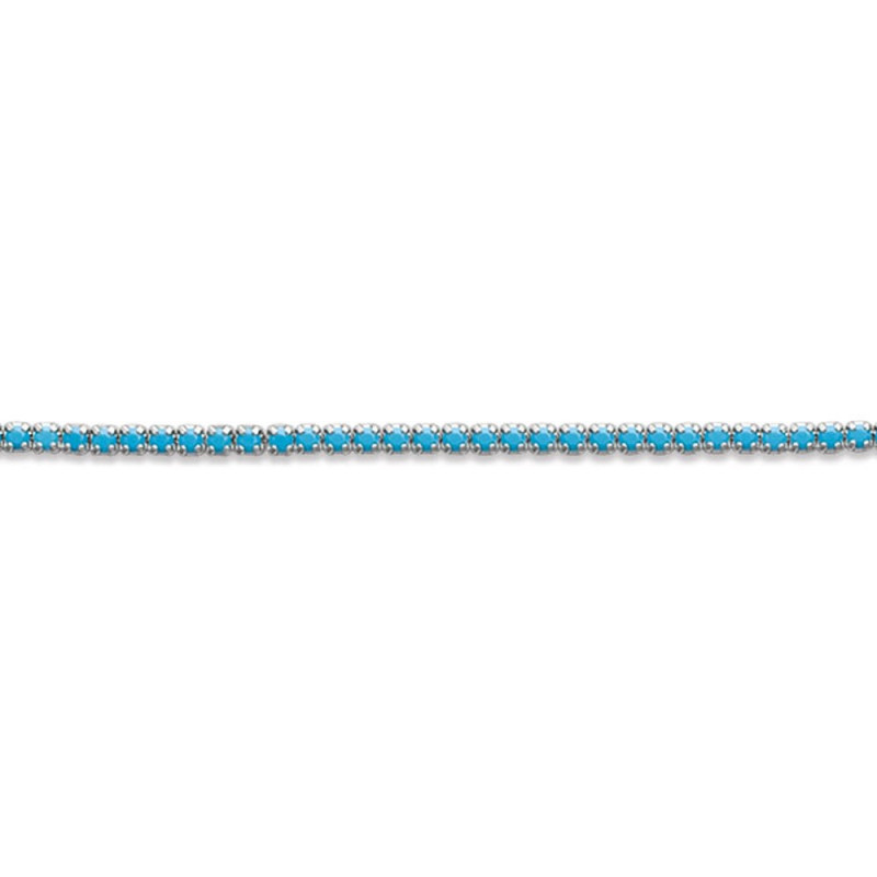 Bracelet fin pour femme en Argent 925 strass turquoise 18cm