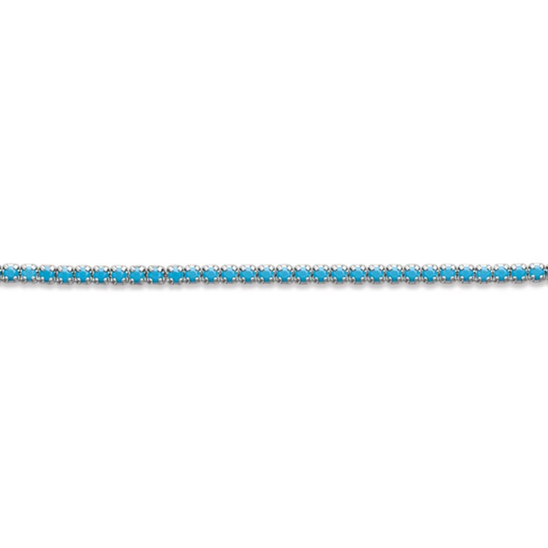 Bracelet fin pour femme en Argent 925 strass turquoise 18cm