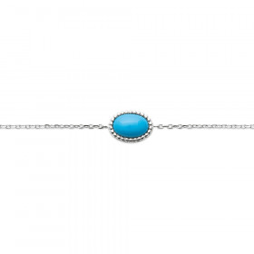 Bracelet en Argent 925 cabochon turquoise 18cm