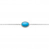 Bracelet en Argent 925 cabochon turquoise 18cm