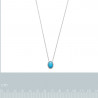 Collier chaine 45cm femme en Argent 925 pendentif pierre turquoise