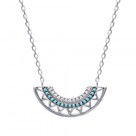 Collier en argent 925 pendentif demi médaillon 45cm