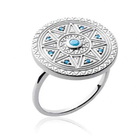 Bague en Argent 925 strass turquoise