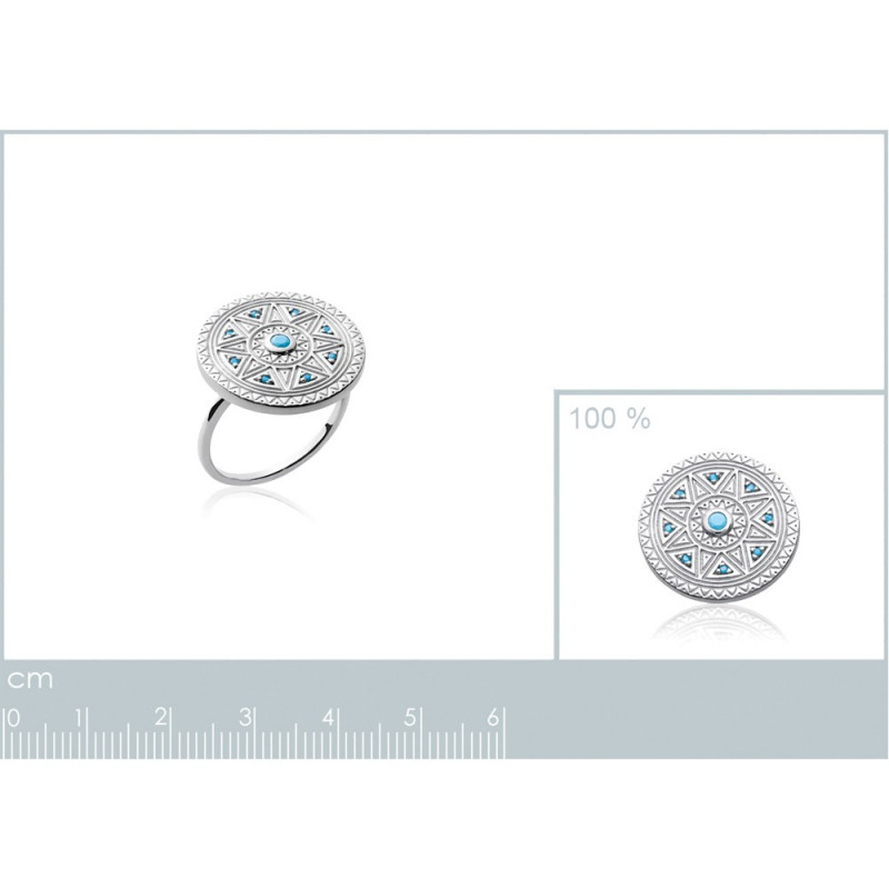 Bague ancienne en argent massif 925 – Pierre noire & strass