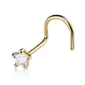 piercing narine or jaune étoile cristal claire