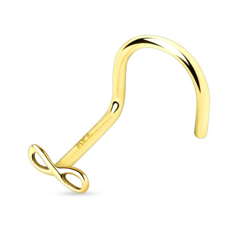 stud nez tirbouchon chic or jaune massif motif huit infini