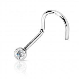 Piercing nez en or blanc strass 2mm