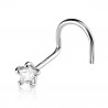 piercing nez étoile or blanc 14k strass blanc