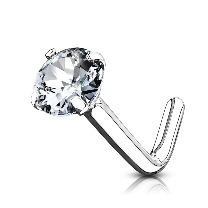 stud nez classique or blanc forme L stud nez classique or blanc forme L