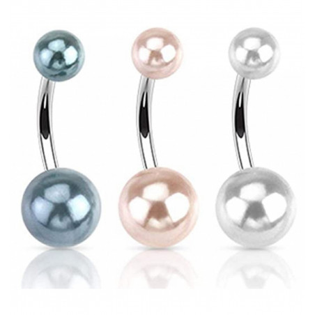 Pack trois Piercing nombril imitation perle