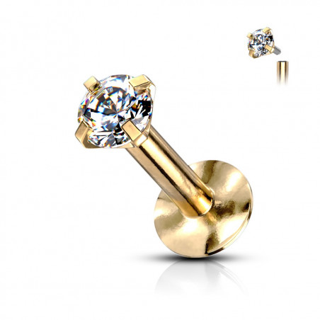 piercing labret doré mini trass