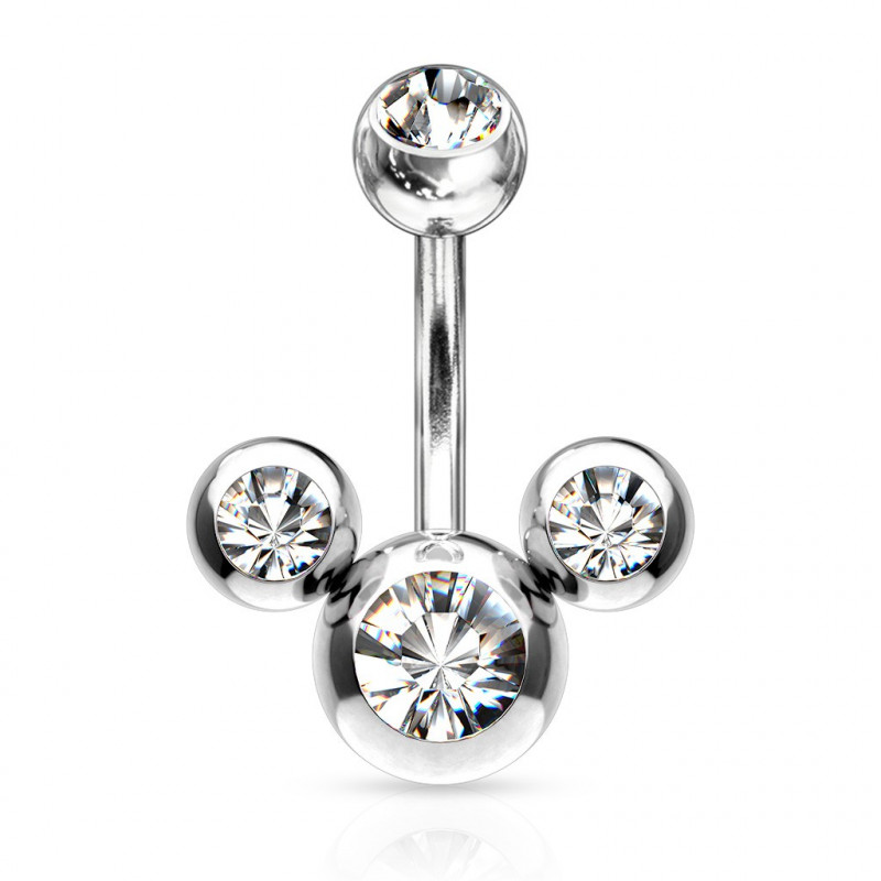 Piercing Nombril Boule souris cz blanc Piercing Nombril Boule souris cz blanc