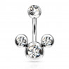 Piercing Nombril Boule souris cz blanc