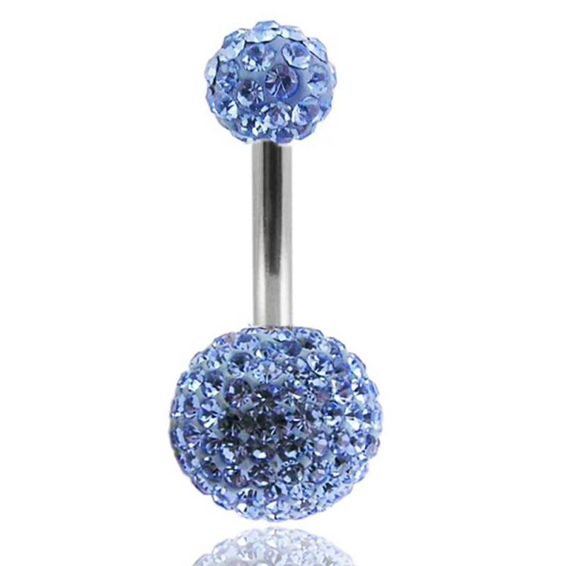 piercing nombril cristal swarovski bleu ciel