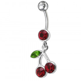 piercing nombril cerise argent