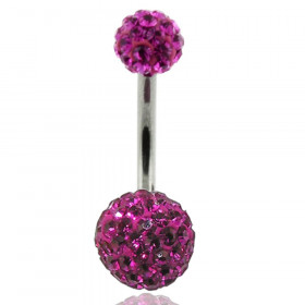 piercing nombril cristal Swarovski rose fuchsia