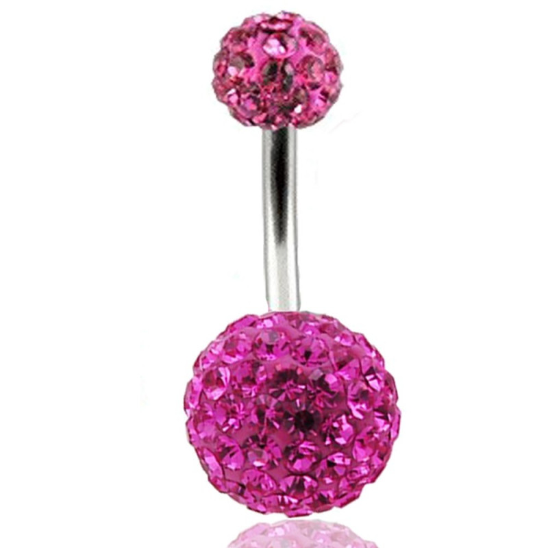 piercing nombril multi strass rose Swarovski