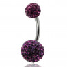 piercing nombril paillette strass violet
